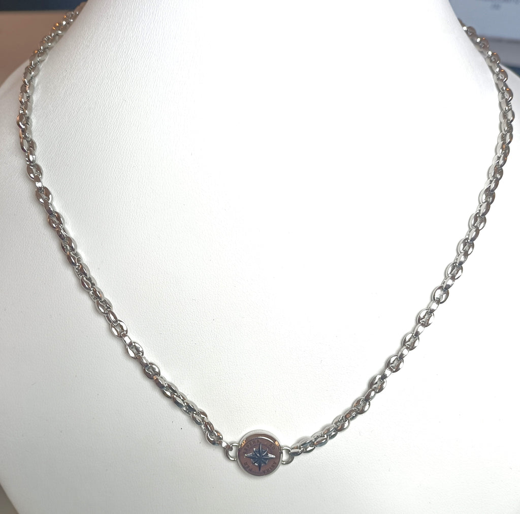 COLLANA IN ACCIAIO ANALLERGICO "ROSSO AMANTE" ROSA DEI VENTI