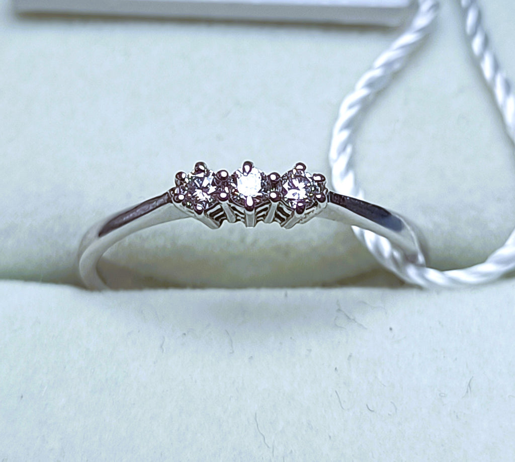 TRILOGY IN ORO BIANCO 18KT DIAMANTI NATURALI