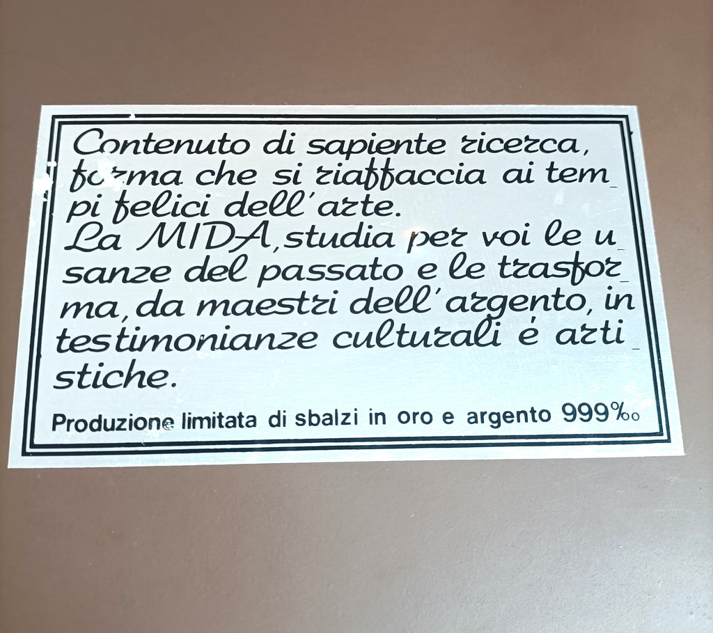 QUADRETTO SBALZATO IN ARGENTO 999 "MIDA"