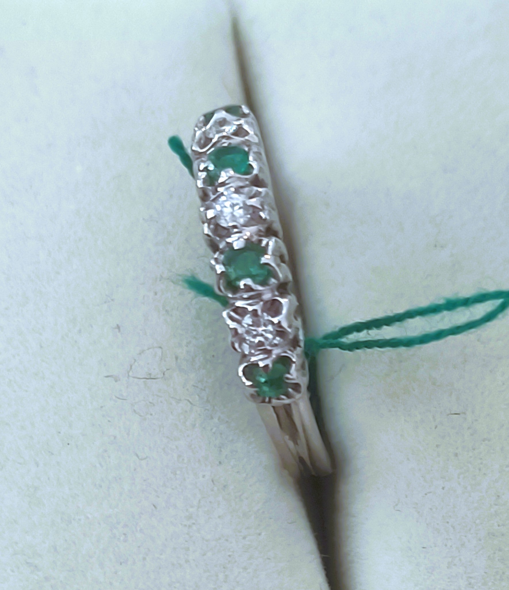 VERETTA ORO BIANCO 18 KT DIAMANTI E SMERALDI NATURALI