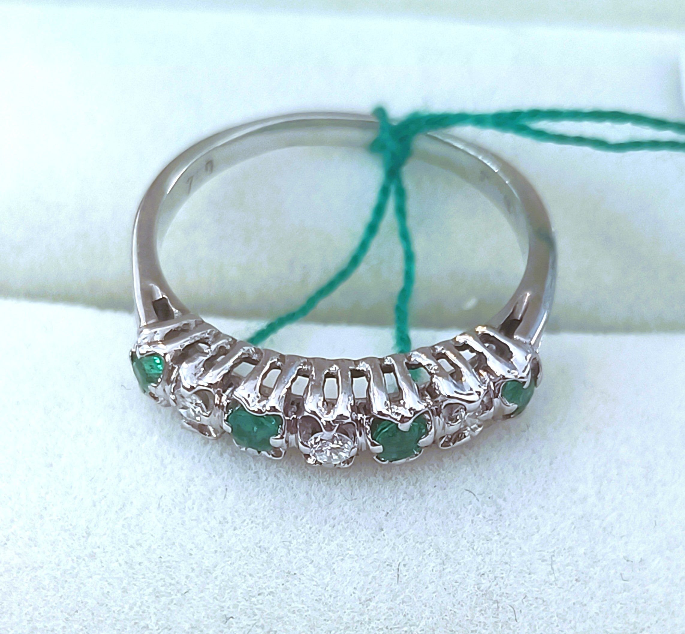 VERETTA ORO BIANCO 18 KT DIAMANTI E SMERALDI NATURALI