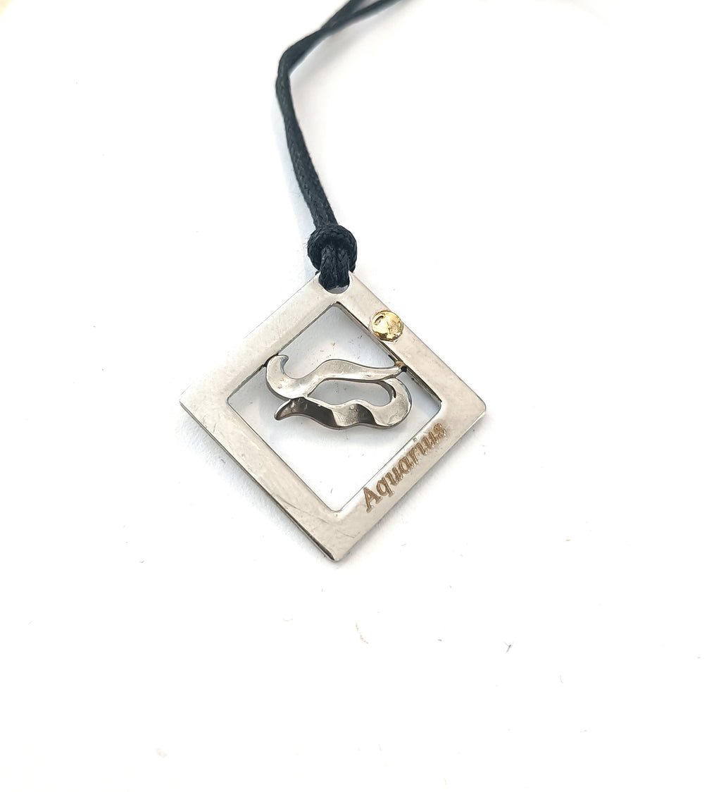 COLLINI SEGNI ZODIACALI ACCIAIO E ORO 18KT